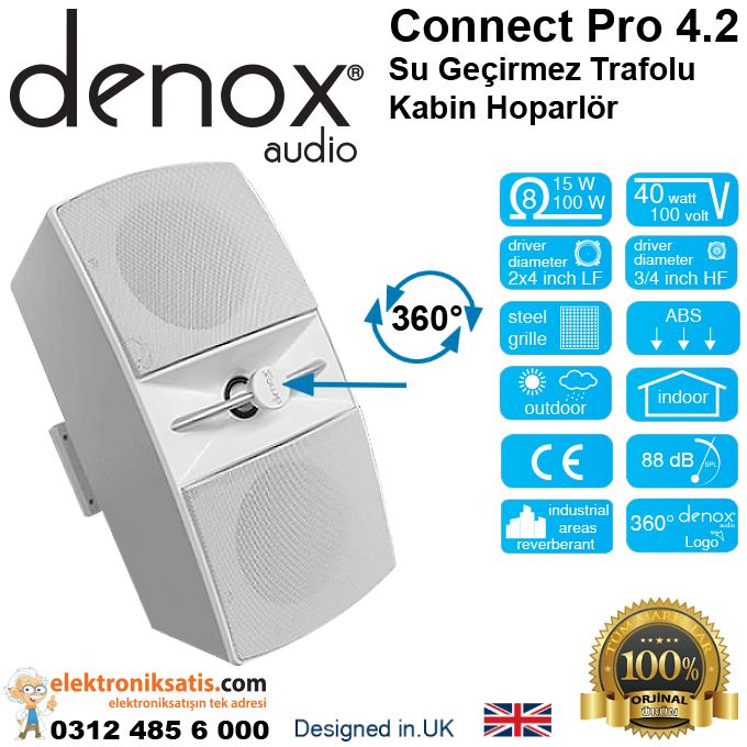 Denox Connect Pro 4.2 Su Geçirmez Trafolu Kabin Hoparlör