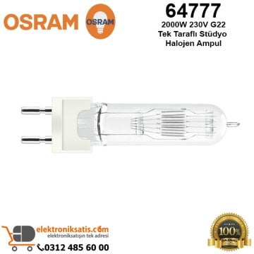 Osram 64777 2000 Watt 230 Volt G22 Tek Taraflı Stüdyo Halojen Ampul