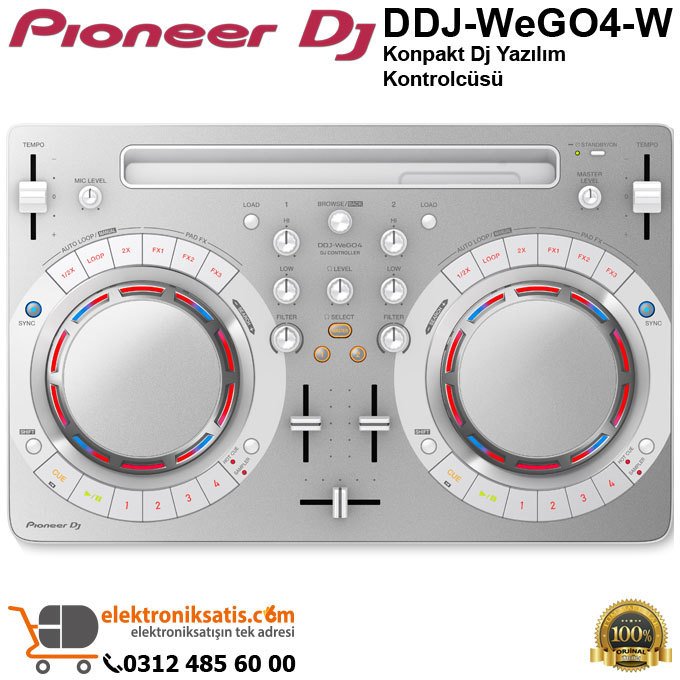 Pioneer Dj DDJ-WeGO4-W Konpakt Dj Yazılım Kontrolcüsü