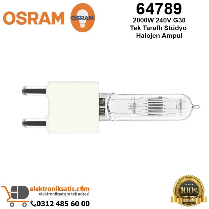 Osram 64789 2000 Watt 240 Volt G38 Tek Taraflı Stüdyo Halojen Ampul