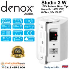 Denox Studio 3 100V Trafolu Kabin Sütun Hoparlör Beyaz