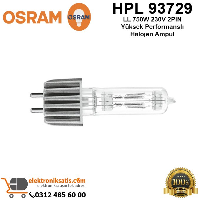 Osram HPL 93729 LL 750 Watt 230 Volt 2PIN Yüksek Performanslı Halojen Ampul