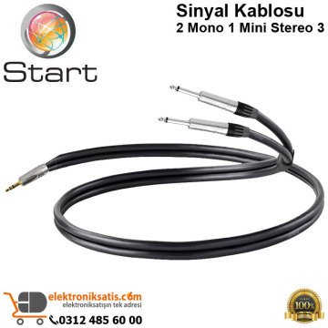 Sinyal Kablosu 2 Mono 1 Mini Stereo 3 Metre