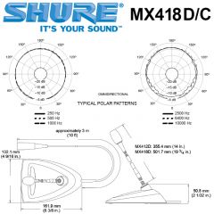 SHURE MX418D/C Gooseneck Kürsü Mikrofonu