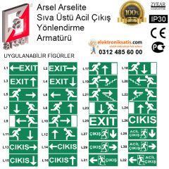 Arsel Arselite Sıva Üstü Fluoresanlı Acil Çıkış Yönlendirme Armatürü