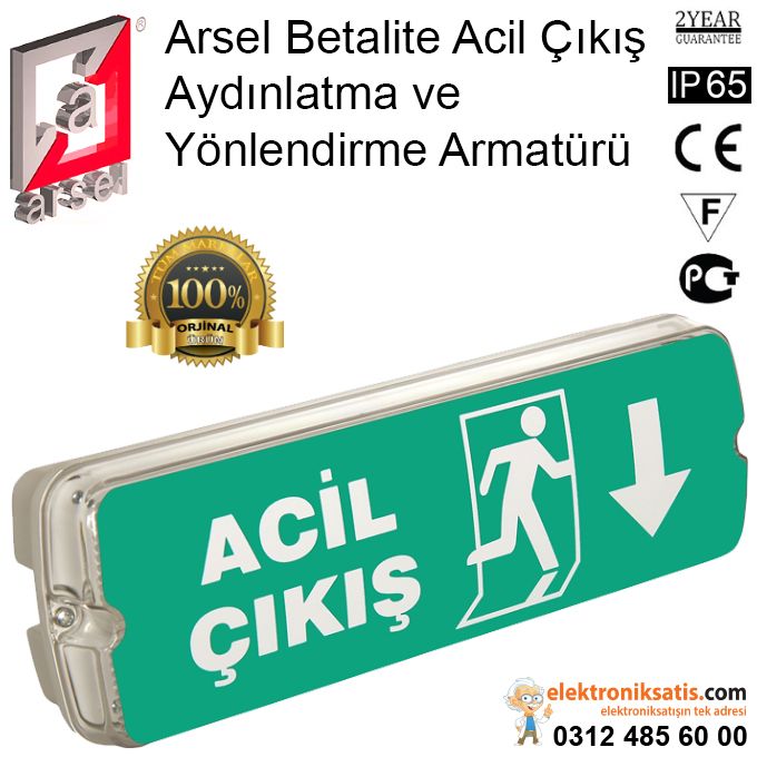 Arsel Betalite Acil Çıkış Aydınlatma ve Yönlendirme Armatürü