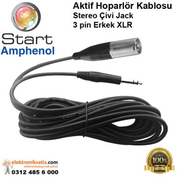 Aktif Hoparlör Kablosu 2 mt Stereo Jack-3 pin Erkek XLR