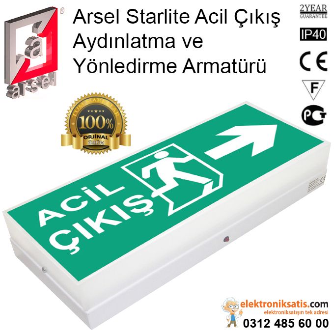 Arsel Starlite Acil Çıkış Aydınlatma ve Yönledirme Armatürü