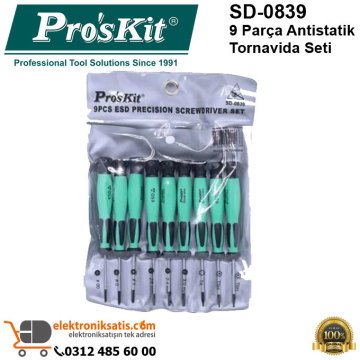 Proskit SD-0839 9 Parça Antistatik Tornavida Seti