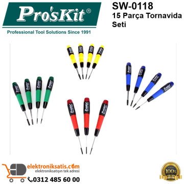 Proskit SW-0118 15 Parça Tornavida Seti