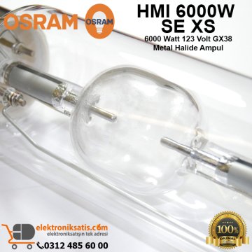 Osram HMI 6000W SE XS 6000 Watt 123 Volt GX38 Metal Halide Ampul