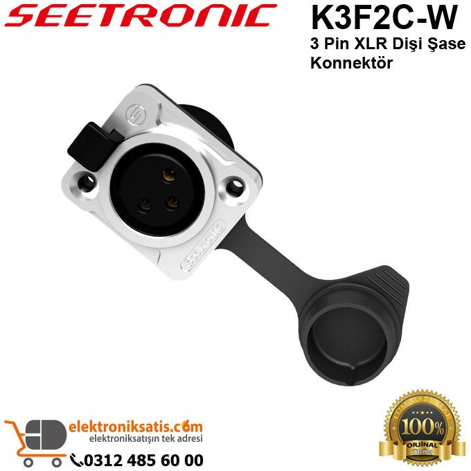 Seetronic K3F2C-W 3 Pin XLR Dişi Şase Konnektör