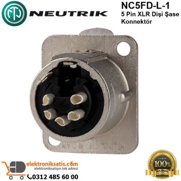 Neutrik NC5FD-L-1 5 Pin XLR Dişi Şase Konnektör