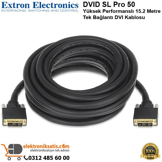 Extron DVID SL Pro 50 Yüksek Performanslı 15.2 Metre Tek Bağlantı DVI Kablosu