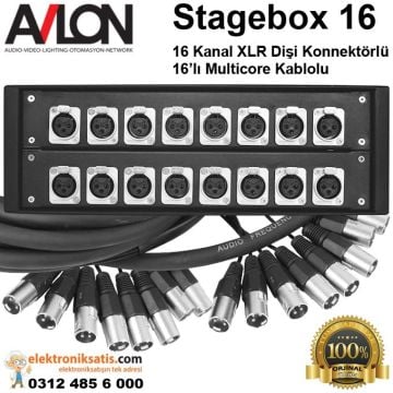 Stage Box 16 Kanal XLR Dişi Konnektörlü 10 Metre Multicore Kablolu