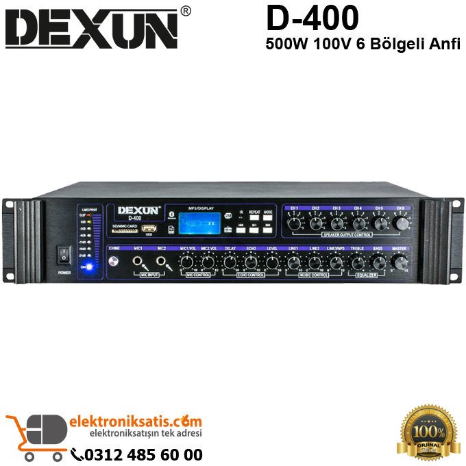 Dexun D-400 500W 100V 6 Bölgeli Anfi