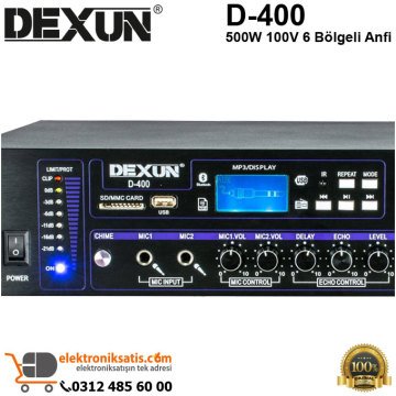 Dexun D-400 500W 100V 6 Bölgeli Anfi