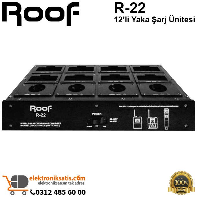 Roof R-22 12’li Yaka Mikrofonu Şarj Ünitesi