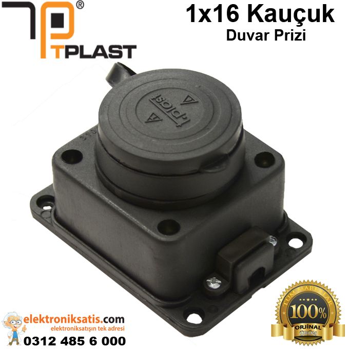 Tplast 1x16 Kauçuk Duvar Prizi