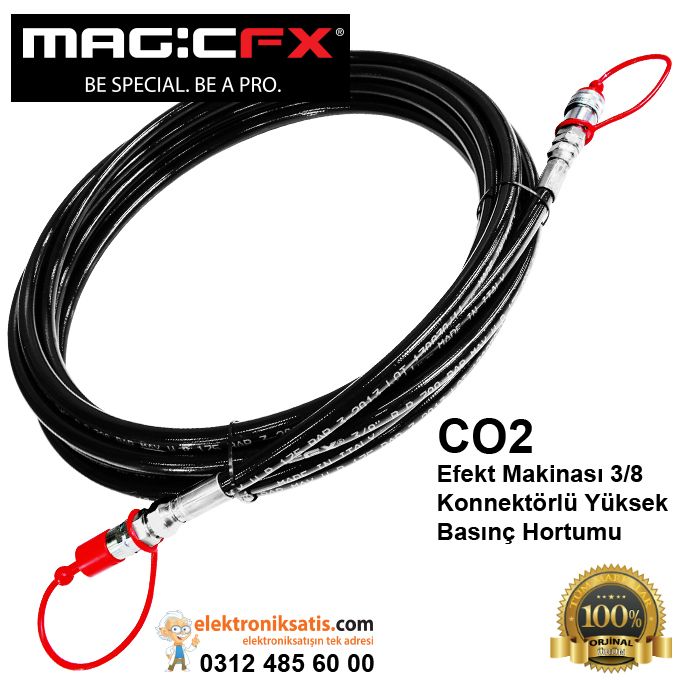 Magicfx CO2 3/8 Konnektörlü Yüksek Basınç Hortumu 6 Metre