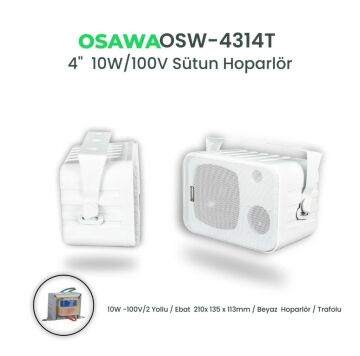 Osawa OSW-4314T Beyaz Hat Trafolu 100V Duvar Hoparlörü