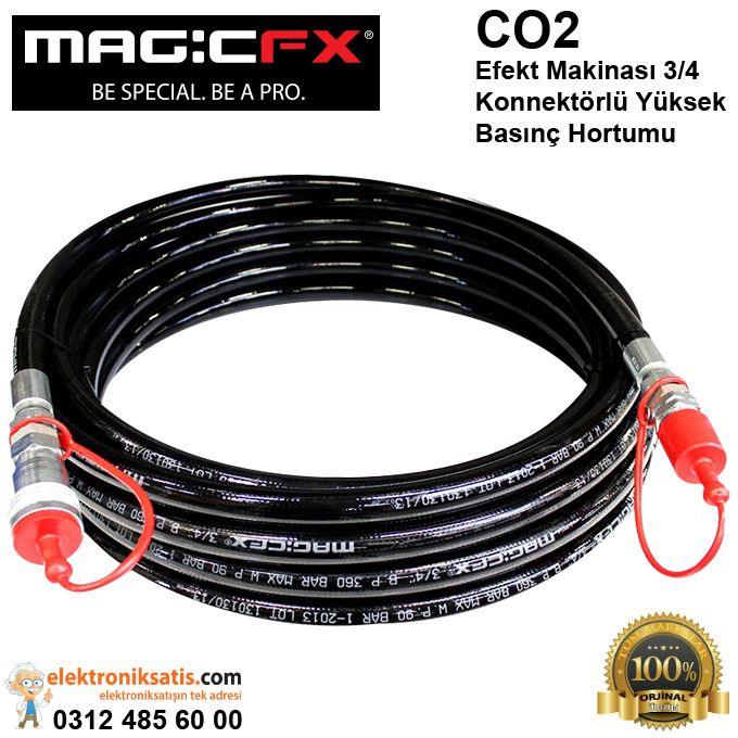 Magicfx CO2 3/4 Konnektörlü Yüksek Basınç Hortumu 15 Metre