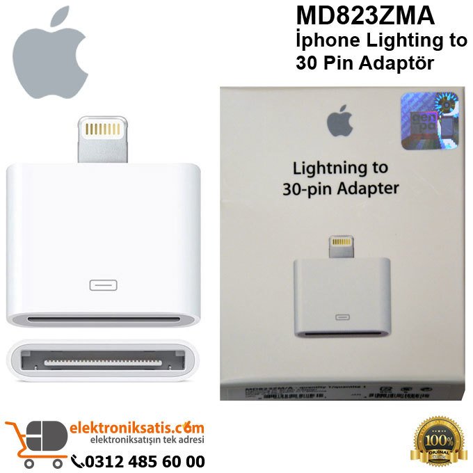 Apple MD823ZMA iphone Lighting to 30 Pin Adaptör