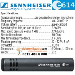 Sennheiser E614 Kondansatör Mikrofon