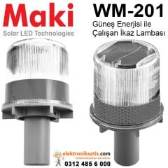 Maki WM-201 Güneş Enerjisi ile Çalışan Beyaz ikaz Lambası