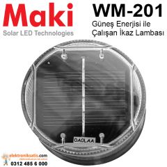 Maki WM-201 Güneş Enerjisi ile Çalışan Beyaz ikaz Lambası