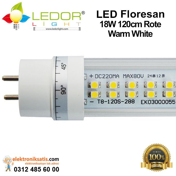 Ledorlight LED Floresan 18W 120 cm Rote Warm White