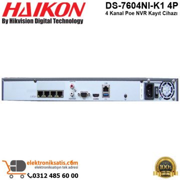 Haikon DS-7604NI-K1 4P 4 Kanal Poe NVR Kayıt Cihazı