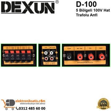 DEXUN D-100 5 Bölgeli 100V Hat Trafolu Anfi