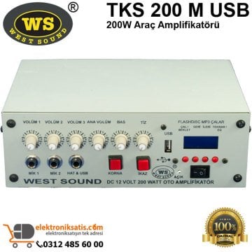 West Sound TKS 200 M USB 200W Araç Amplifikatörü