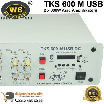 West Sound TKS 600 M USB 2 x 300W Araç Amplifikatörü