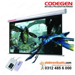 Codegen EX-20 200x200 cm Motorlu projeksiyon perdesi  (4:3 Beyaz kasali)