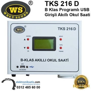 West Sound TKS 216 D B Klas Programlı USB Girişli Akıllı Okul Saati