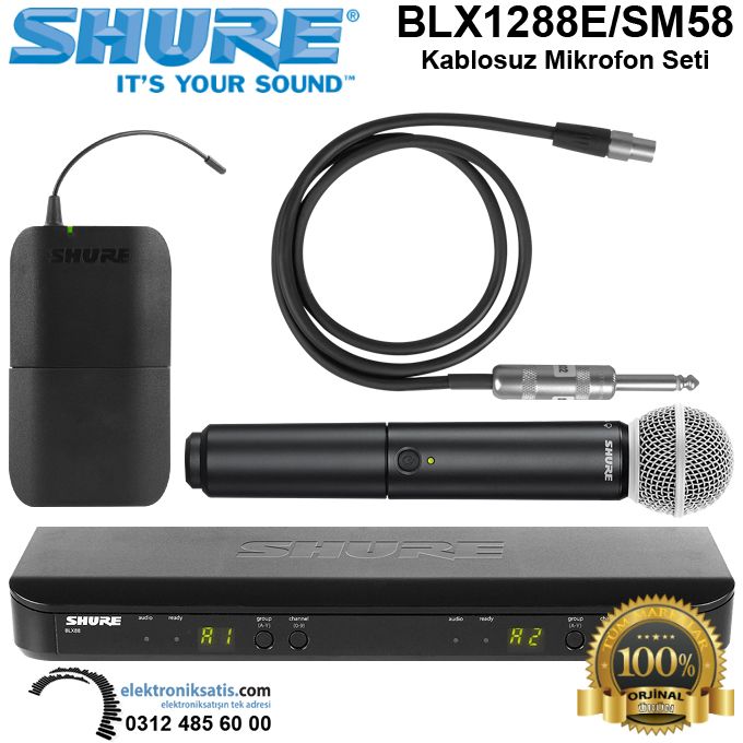 Shure BLX1288E-SM58 Kablosuz Mikrofon Seti