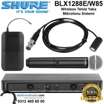 Shure BLX1288E-W85 Wireless Telsiz Yaka Mikrofonu Sistemi