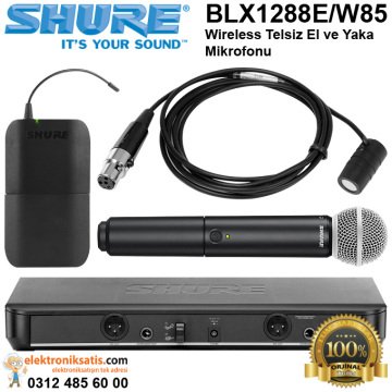 Shure BLX1288E-W85 Wireless Telsiz Yaka Mikrofonu Sistemi