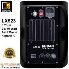 AUDAC LX523 3 Yollu 2x40 Watt Siyah Aktif Duvar hoparlörü