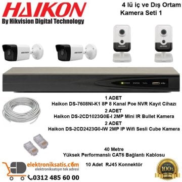 Haikon 4 lü iç ve Dış Ortam Kamera Seti 1