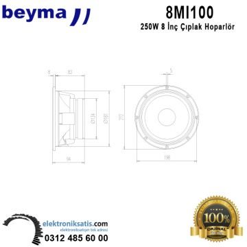 Beyma 8MI100 8 inç-20 cm Hoparlör