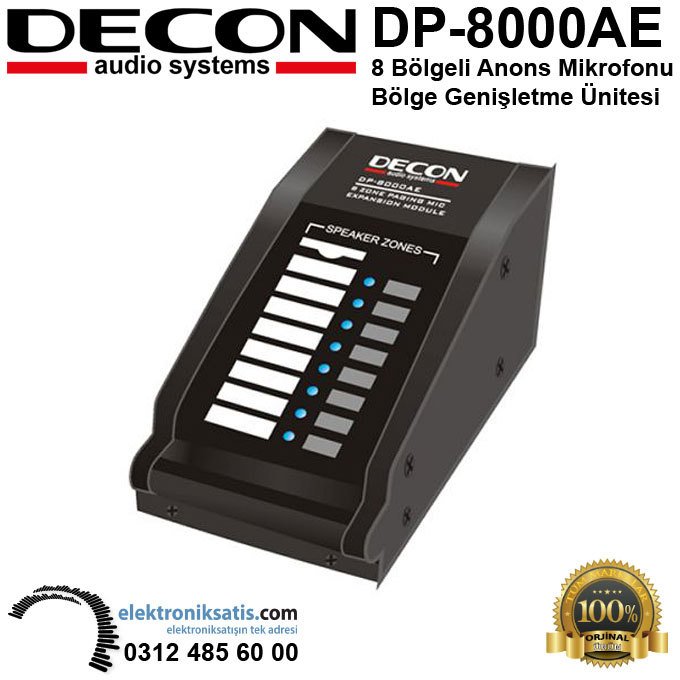 Decon DP-8000AE 8 Bölgeli Anons Mikrofonu Bölge Genişletme Ünitesi