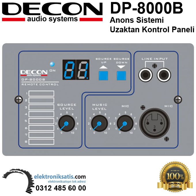 Decon DP-8000B Anons Sistemi Uzaktan Kontrol Paneli