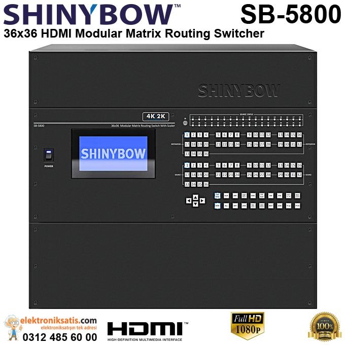 Shinybow SB-5800 (4K) 36x36HDMI Modular Matrix Routing Switcher