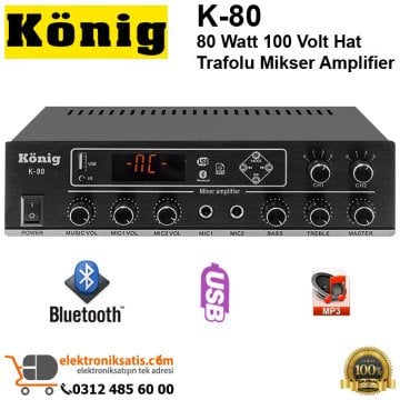 König K-80 80 Watt 100V Mikser Amfi