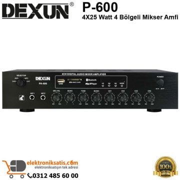 Dexun PA-600 4X25 Watt 4 Bölgeli Mikser Amfi