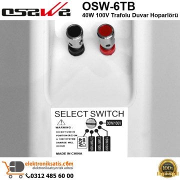 OSAWA OSW-6T Beyaz 100V Trafolu Duvar Hoparlörü