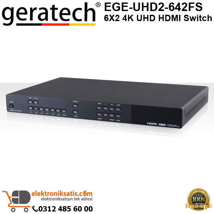 Geratech EGE-UHD2-642FS 6X2 4K UHD HDMI Switch